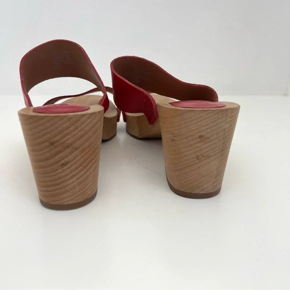 Red Leather Women's Sandals - Picture 8 of 13
